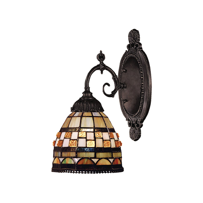 ELK Lighting 071-TB-10 - Jewelstone 5" Wide 1-Light Wall Lamp in Tiffany Bronze with Tiffany Style G