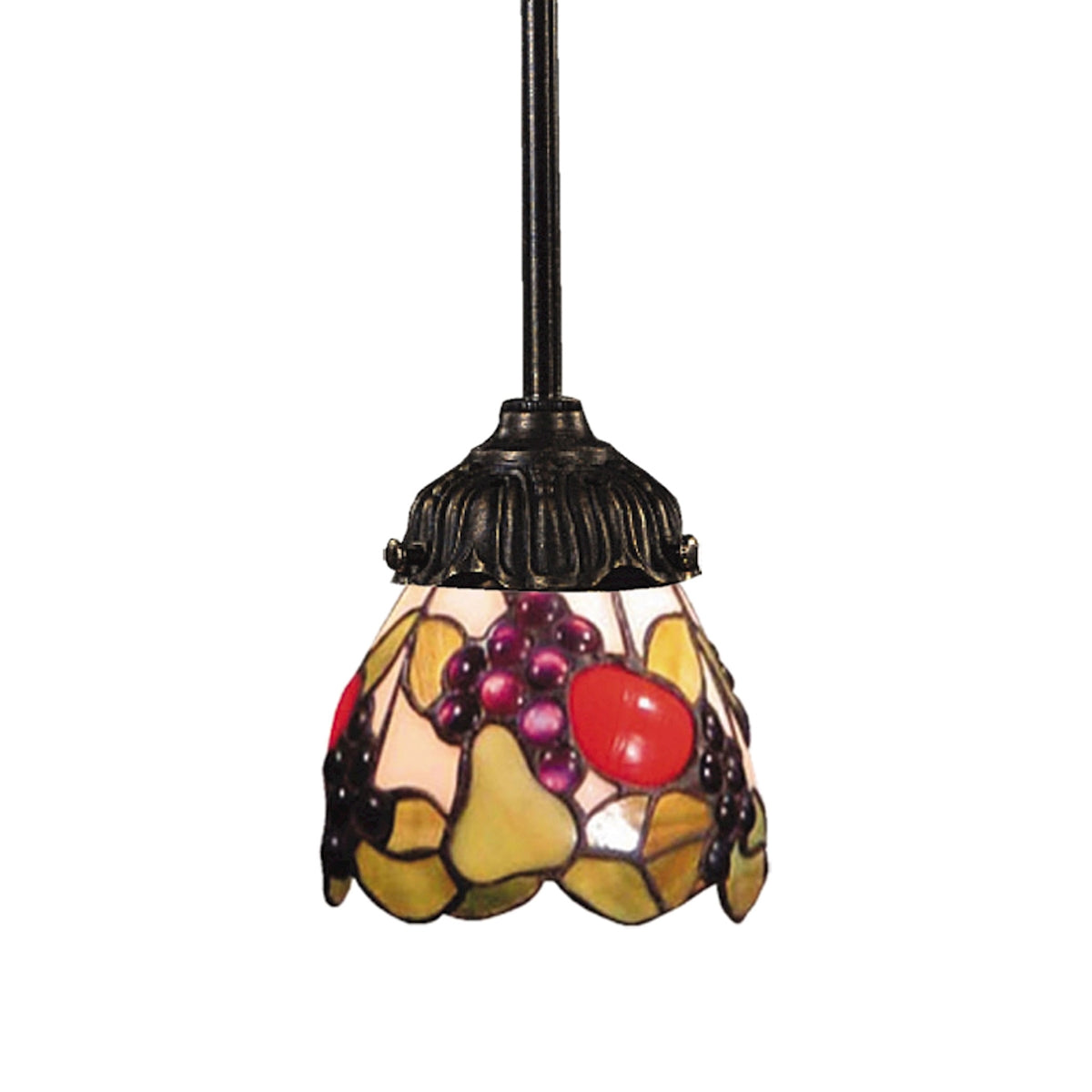 ELK Lighting 078-TB-19 - Mix-N-Match 6" Wide 1-Light Mini Pendant in Tiffany Bronze with Tiffany Sty