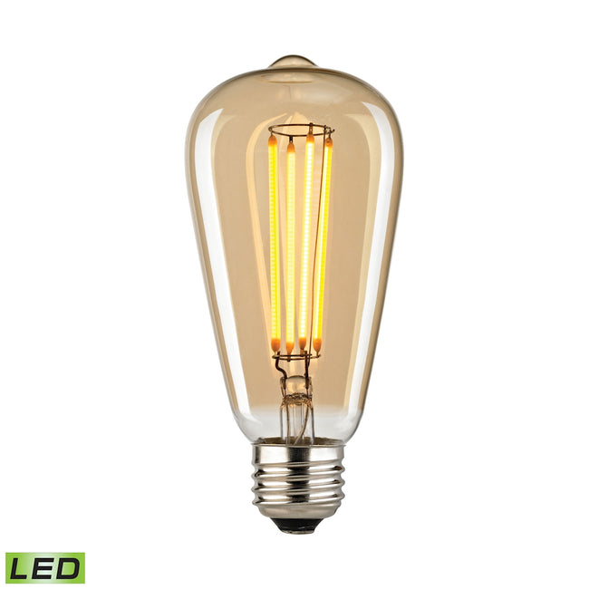 1110 - LED Medium Bulb - Shape T64, Base E26, 2700K - Light Gold Tint