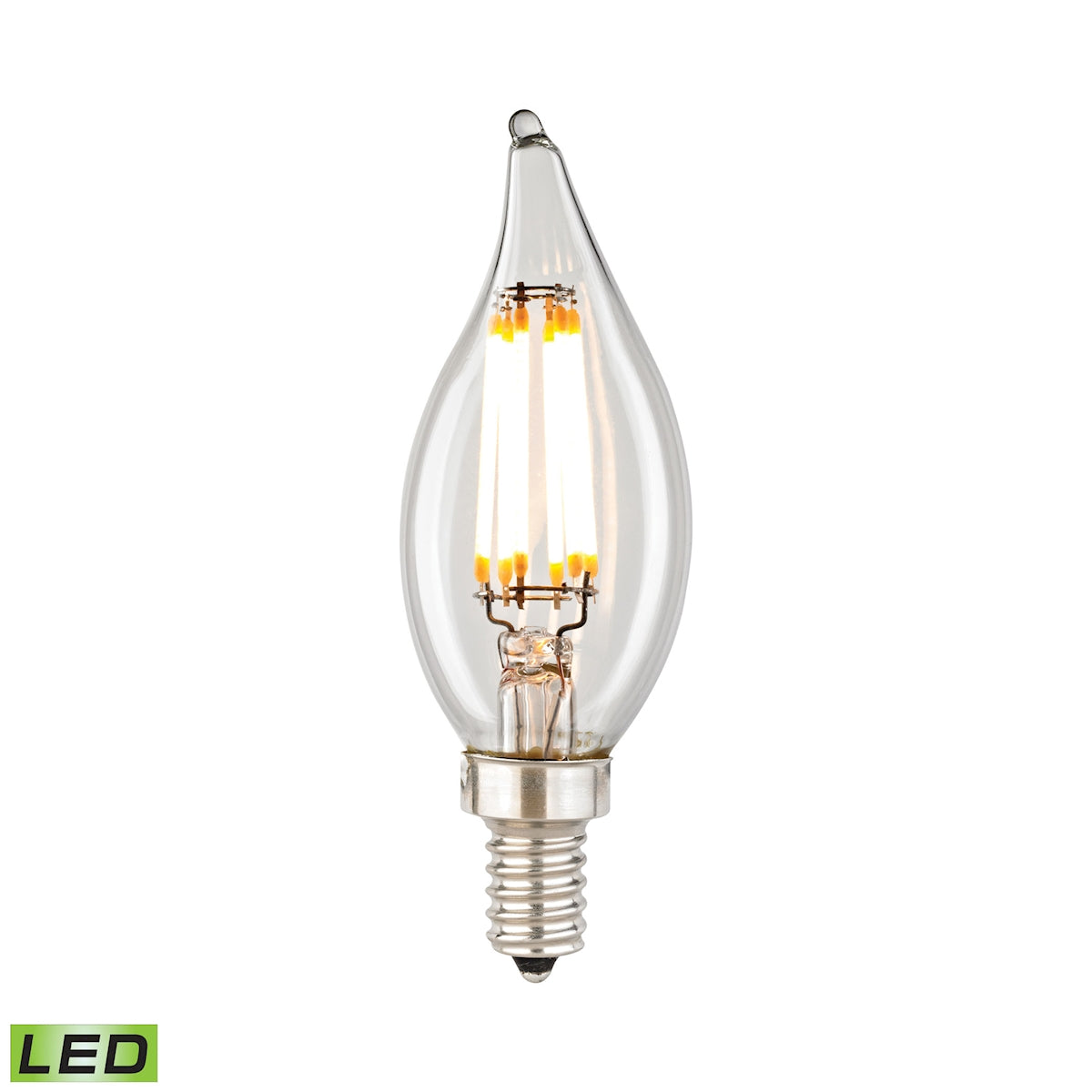 1112 - LED Candelabra Bulb - Shape C12, Base E12, 2700K - Clear