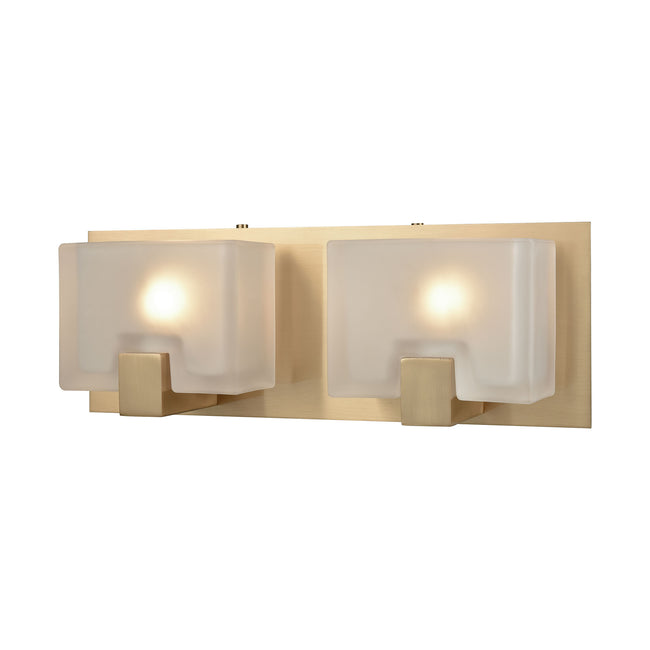 ELK Lighting 11971/2 - Ridgecrest 14" Wide 2-Light Vanity Light in Satin Brass with Frosted Cast Gl