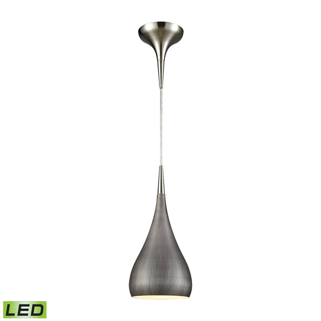 ELK Lighting 31341/1WZ-LED - Lindsey 6" Wide 1-Light Mini Pendant in Satin Nickel with Weathered Zi