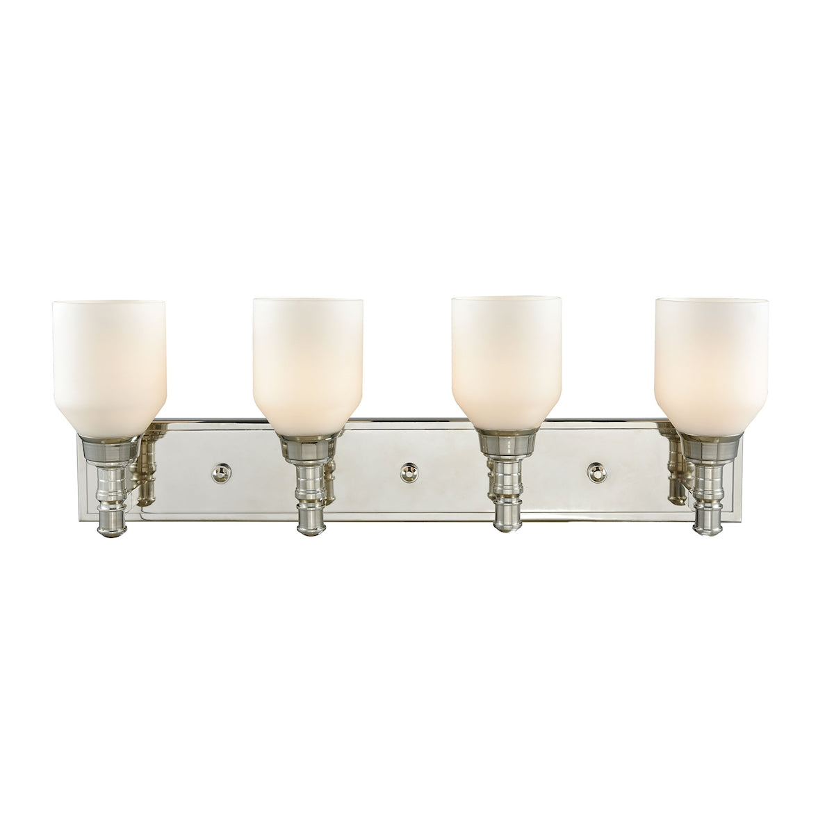 32273/4 - Baxter 28" Wide 4-Light Vanity Light in Polished Nickel with Opal White Glass