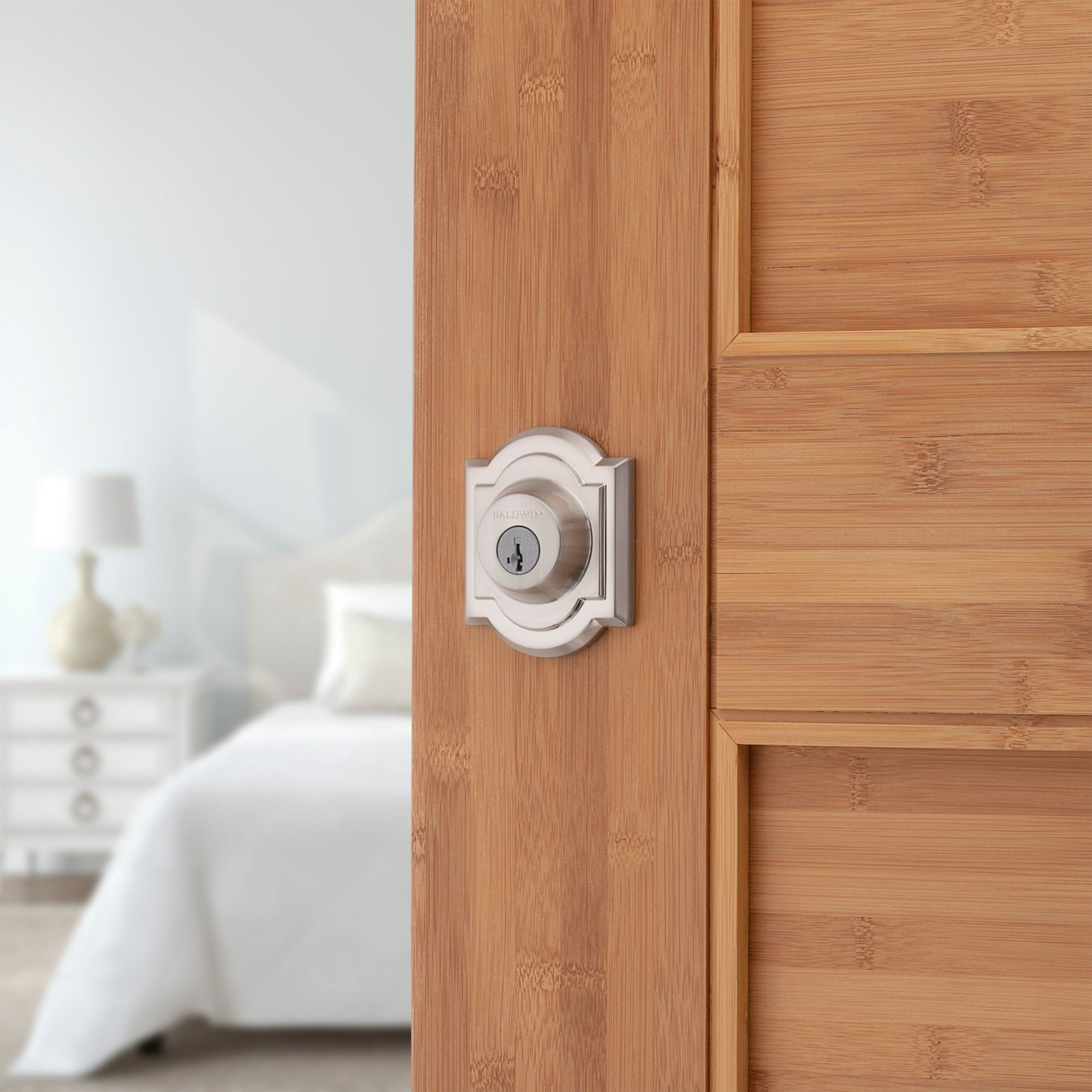 380ARB15S - Arch Single Cylinder Deadbolt with Smart Key Satin Nickel Finish