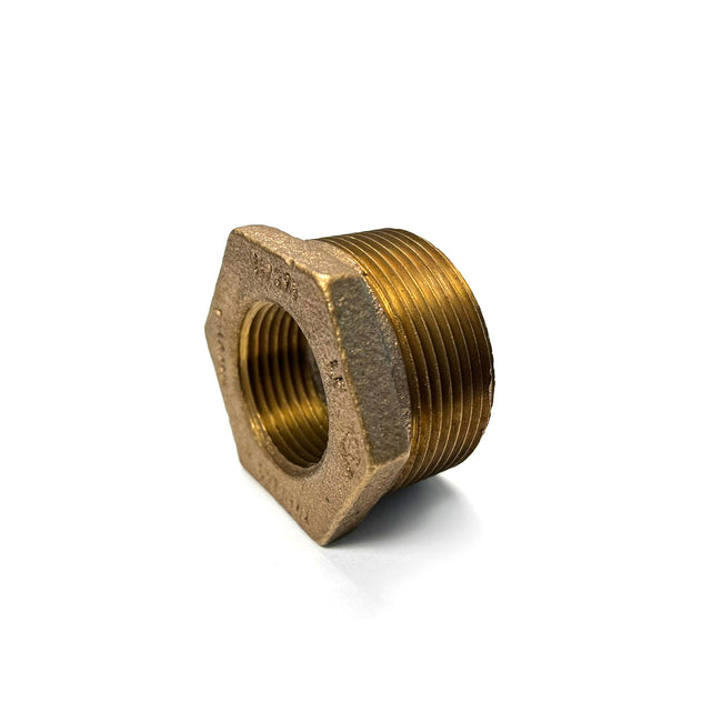 1-1/4" x 3/4" Lead Free Brass Reducing Hex Bushing