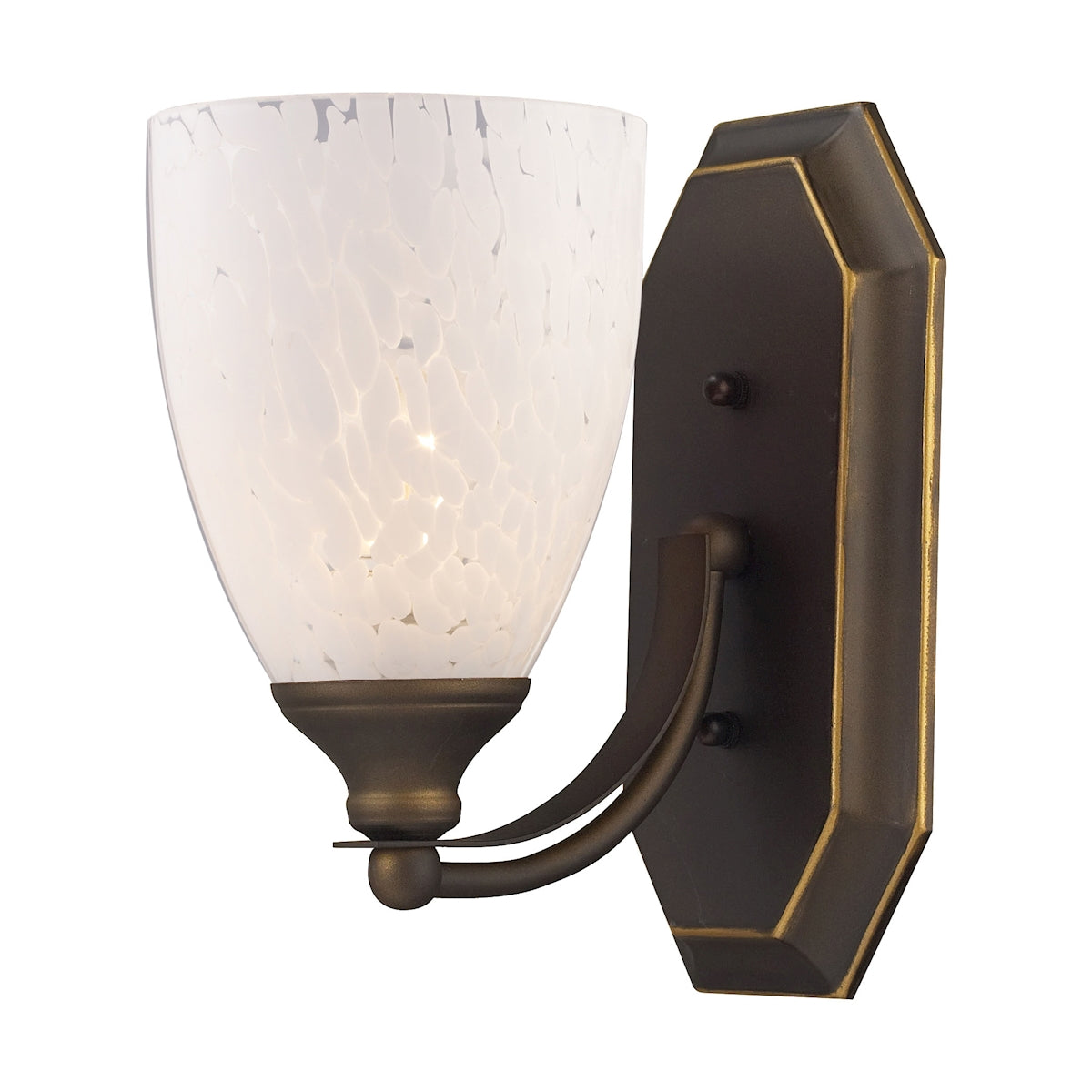 ELK Lighting 570-1B-SW - Mix-N-Match Vanity 5" Wide 1-Light Vanity Light in Aged Bronze with Snow Wh