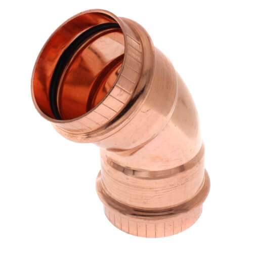 77043 - Copper 45 Degree Elbow, Press x Press Connection Type, 2" x 2" Tube Size