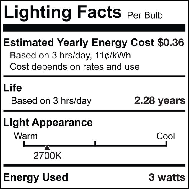 410303 - Clear Flicker Flame CA5 Light Bulb - 3 Watt - 14 Pack