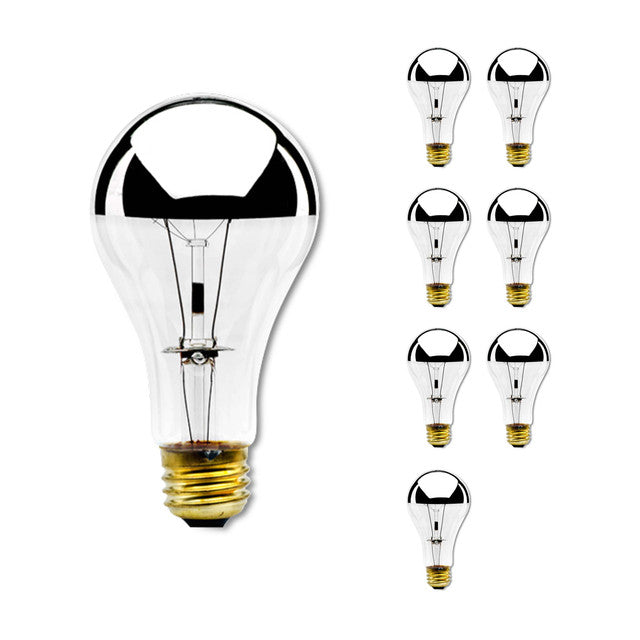 712110 - Half Chrome A21 Light Bulb - 100 Watt - 8 Pack