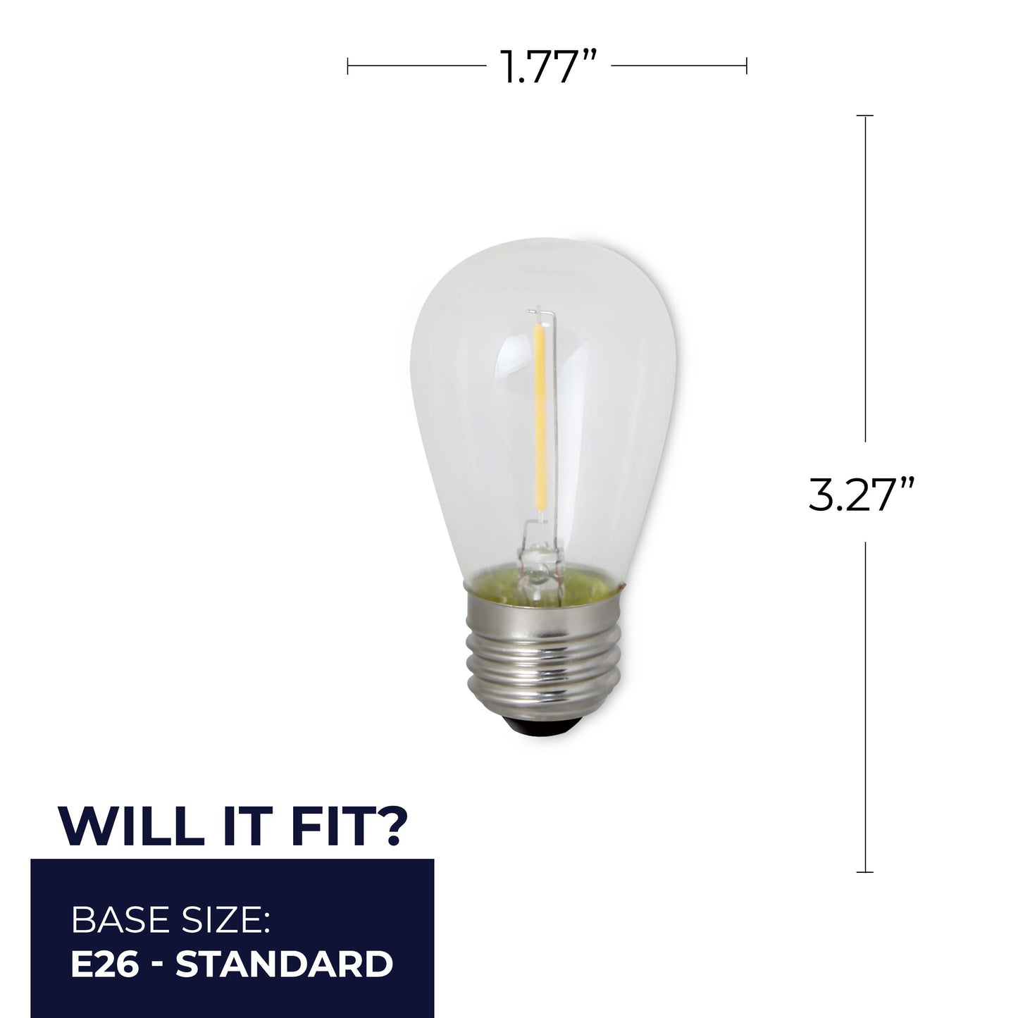 776684 - Filaments S14 Sign LED Light Bulb - 0.7 Watt - 2400K - 6 Pack