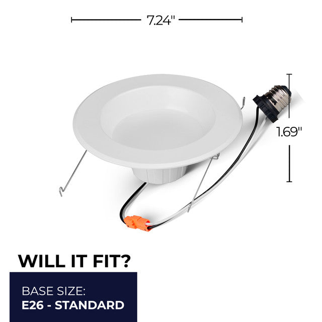 773191 - 5" / 6" Retrofit Recessed LED Ceiling Light with Adapter - 14 Watt - Adjustable Color Temp