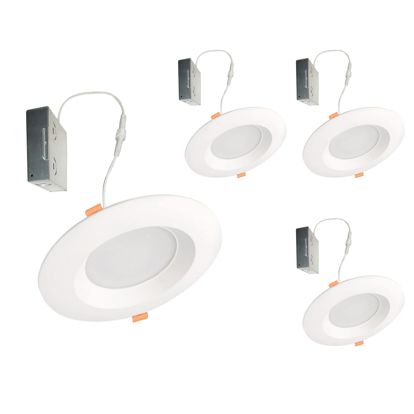 773301 - 4" Remote Junction Box LED Recessed Ceiling Light - 12 Watt - Adjustable Color Temp - 4 Pack