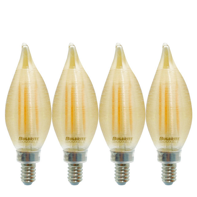 776591 - Filaments Dimmable Amber Spunlite LED Candelabra Light Bulb - 4 Watt - 2100K - 4 Pack