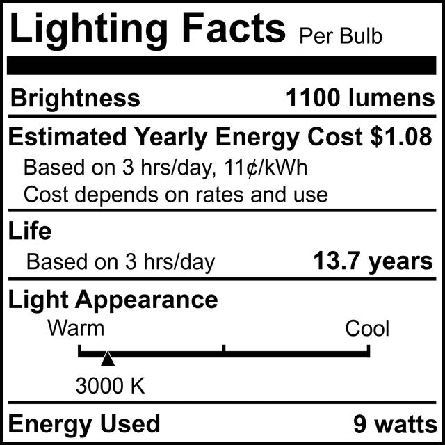 776914 - Filaments Dimmable Clear Glass A19 LED Light Bulb - 9 Watt - 3000K - 4 Pack