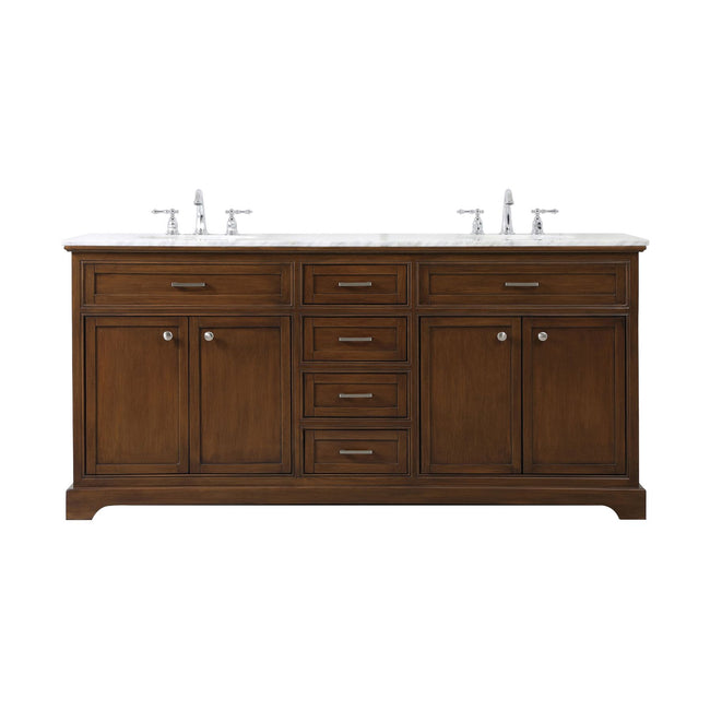 VF15072DTK 72" Double Bathroom Vanity in Teak