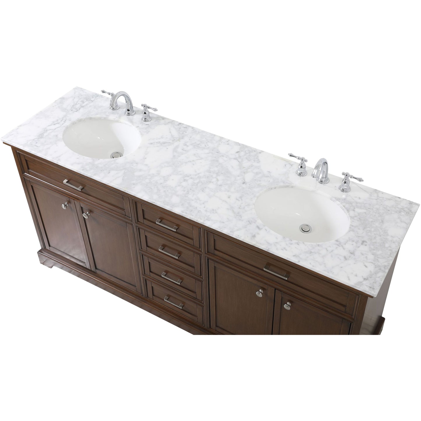 VF15072DTK 72" Double Bathroom Vanity in Teak