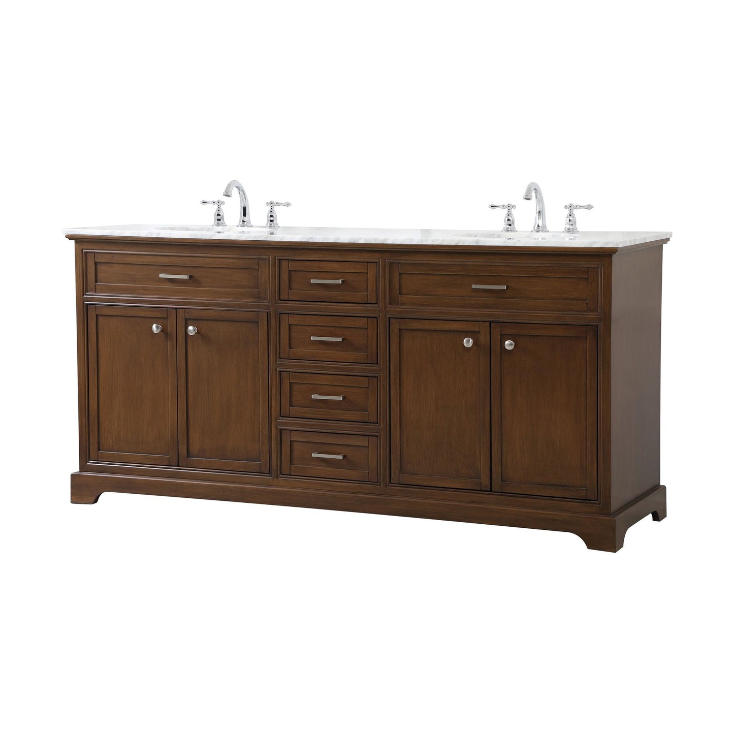 VF15072DTK 72" Double Bathroom Vanity in Teak