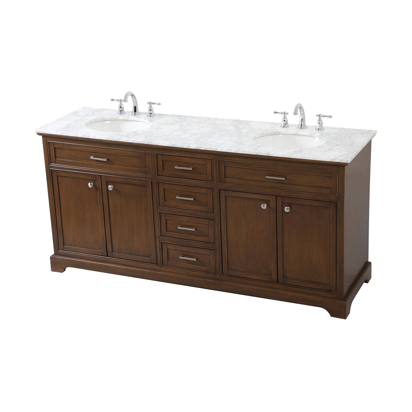 VF15072DTK 72" Double Bathroom Vanity in Teak