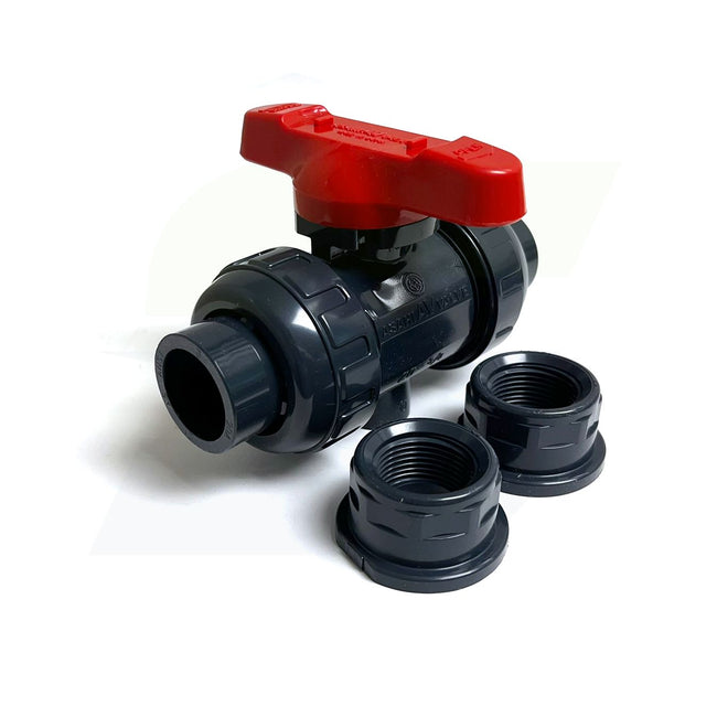 16107007 - 3/4" PVC Ball Valve - Inline - 1-Piece - Socket x Socket