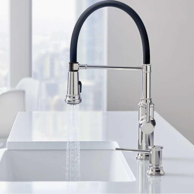 443264 - Empressa Semi-Pro Pull-Down Dual-Spray Kitchen Faucet - Satin Dark Steel