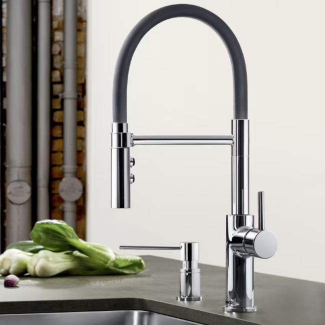 402447 - Catris Flexo Semi-Pro Pull-Down Dual-Spray Kitchen Faucet - Chrome