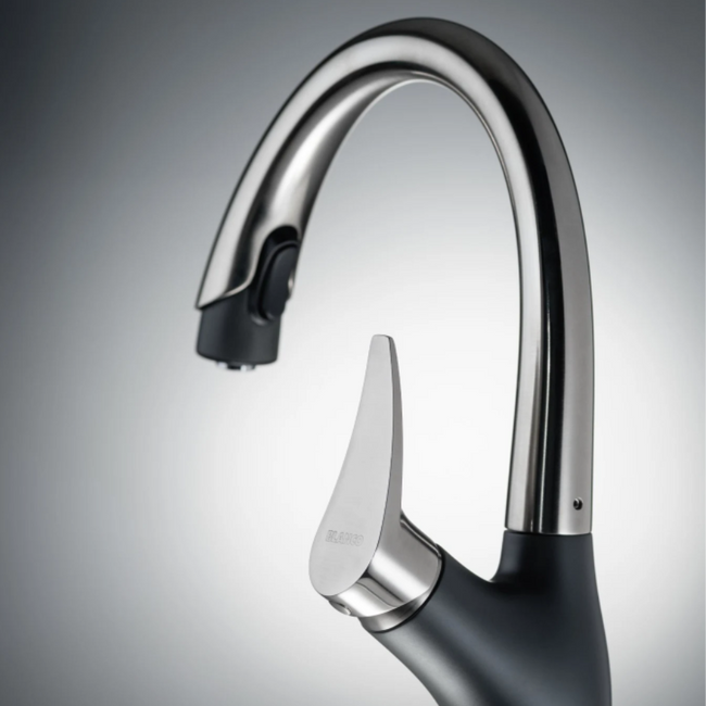 526401- Artona Pull-Down Dual-Spray Kitchen Faucet - PVD Steel/Coal Black