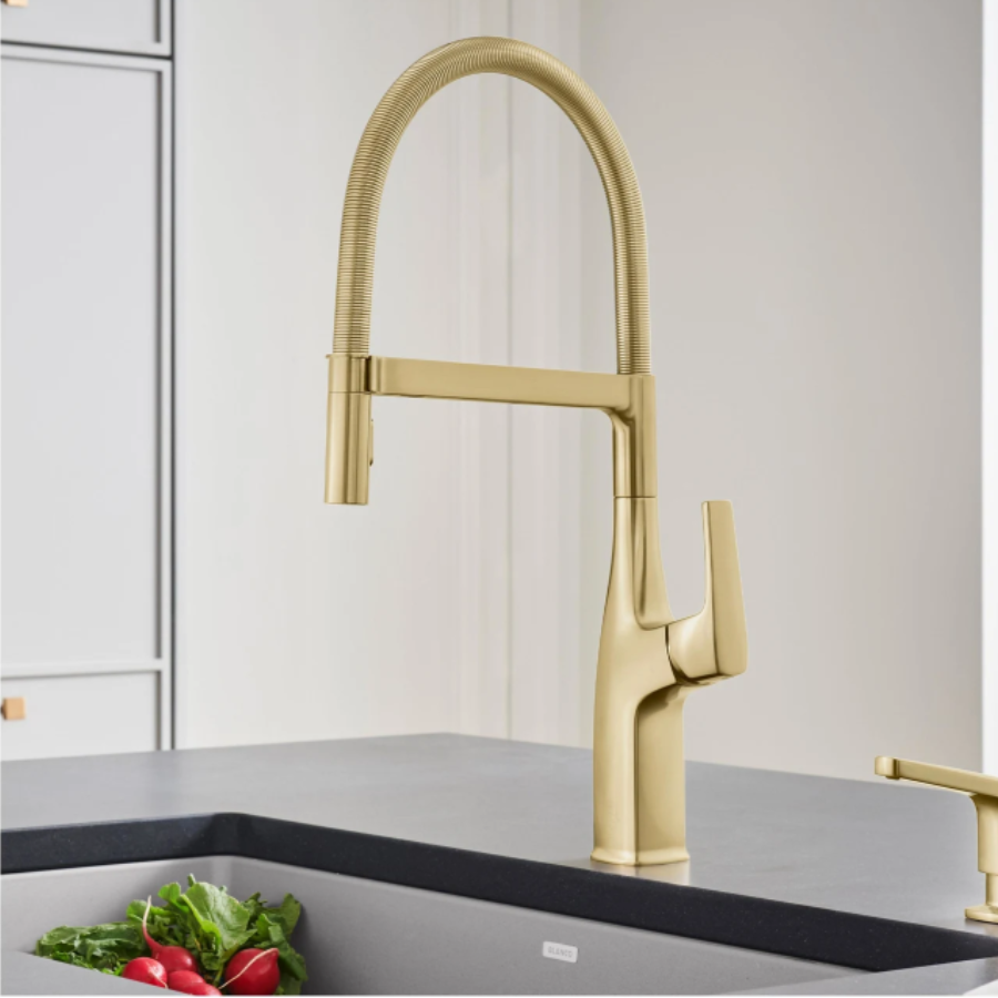 442984 - Rivana Semi-Pro Pull-Down Dual-Spray Kitchen Faucet - Satin Gold