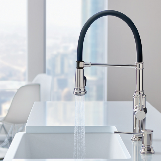 443022 - Empressa Semi-Pro Pull-Down Dual-Spray Kitchen Faucet - Matte Black