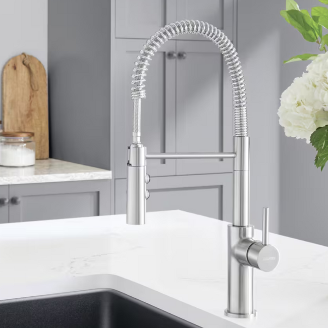 401918 - Catris Semi-Pro Pull-Down Dual-Spray Kitchen Faucet - PVD Steel