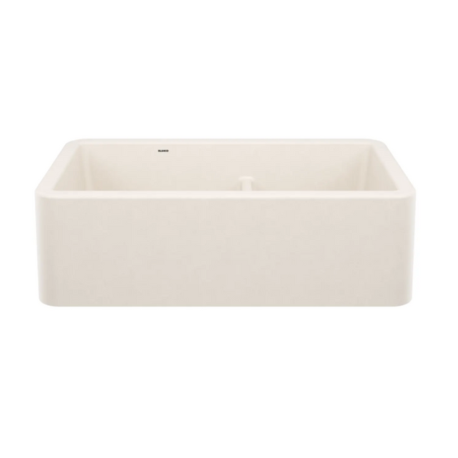 443078 - Ikon SILGRANIT 33" Double Bowl Apron-Front Farmhouse Sink with Low Divide - Soft White