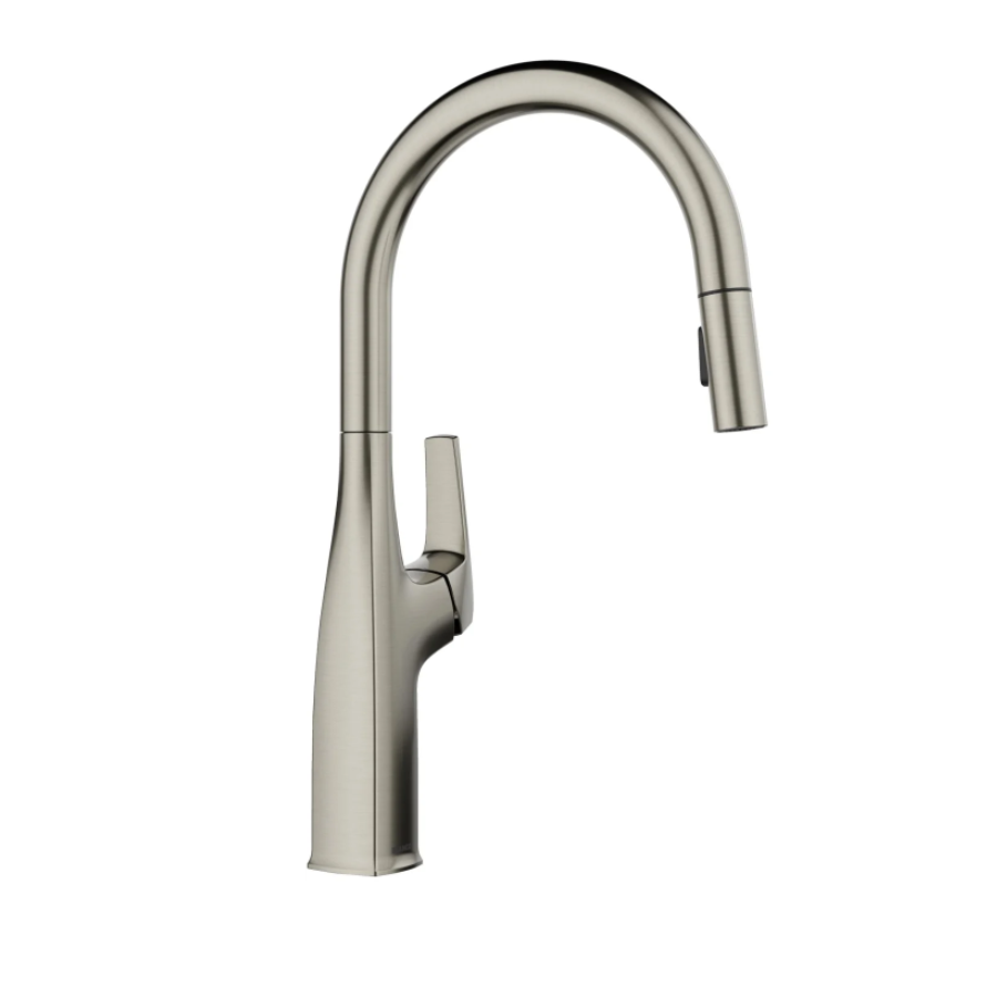 443249 - Rivana High Arc Pull-Down Dual-Spray Kitchen Faucet - Satin Platinum