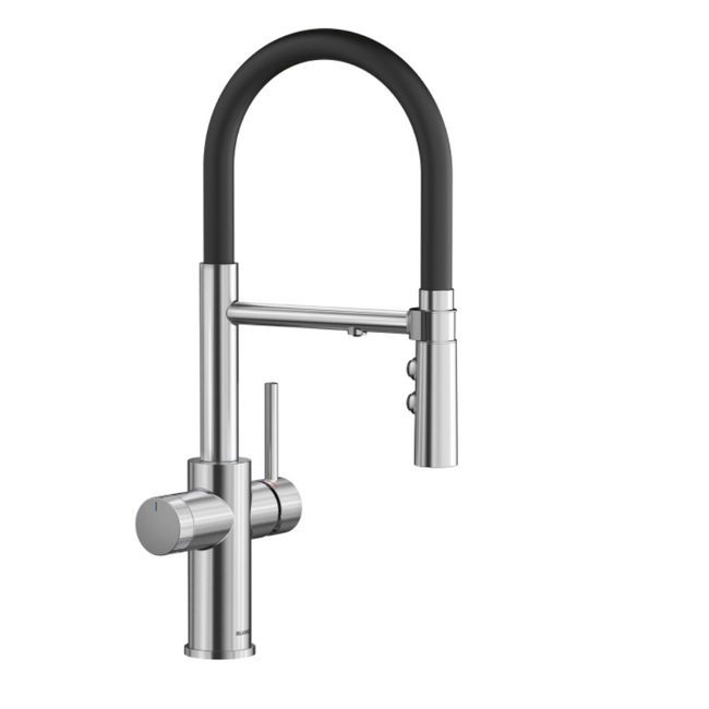 442991 -Catris Flexo Filter-Ready Semi-Pro Pull-Down Dual-Spray Kitchen Faucet - PVD Steel