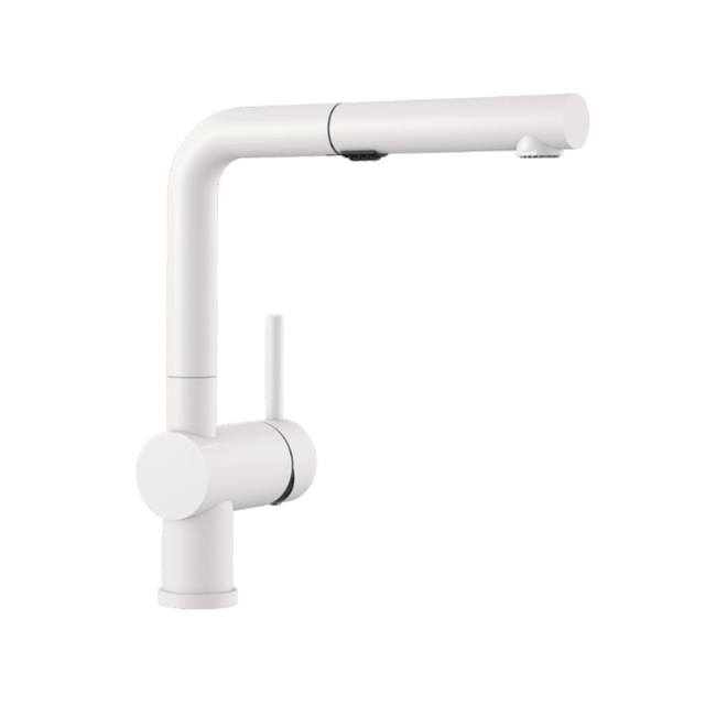 526373 -Linus Low Arc Pull-Out Dual-Spray Kitchen Faucet - White