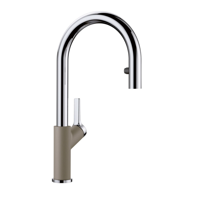 526397 - Urbena Pull-Down Dual-Spray Kitchen Faucet - Chrome/Truffle