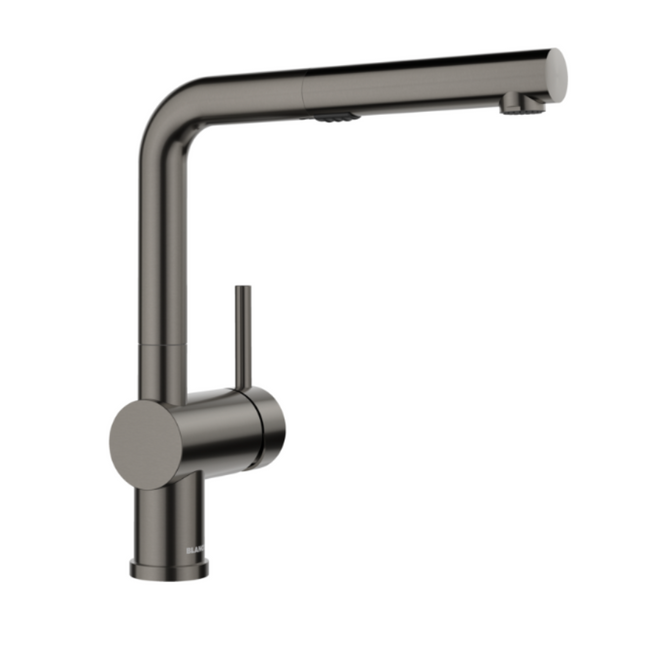 443269 - Linus Low Arc Pull-Out Dual-Spray Kitchen Faucet - Satin Dark Steel