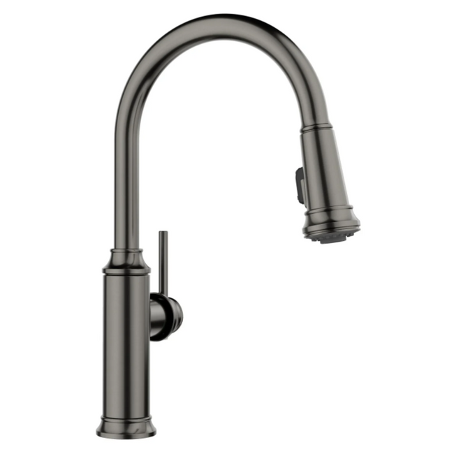 443262 - Empressa High Arc Pull-Down Dual-Spray Kitchen Faucet - Satin Dark Steel