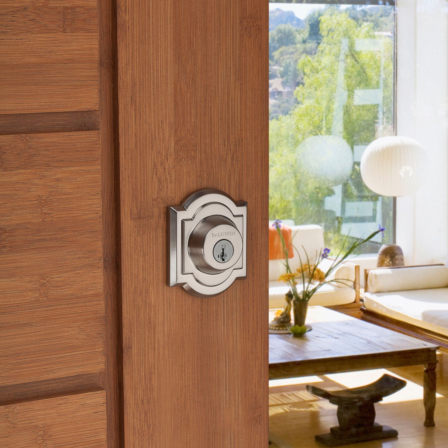 380ARB15S - Arch Single Cylinder Deadbolt with Smart Key Satin Nickel Finish