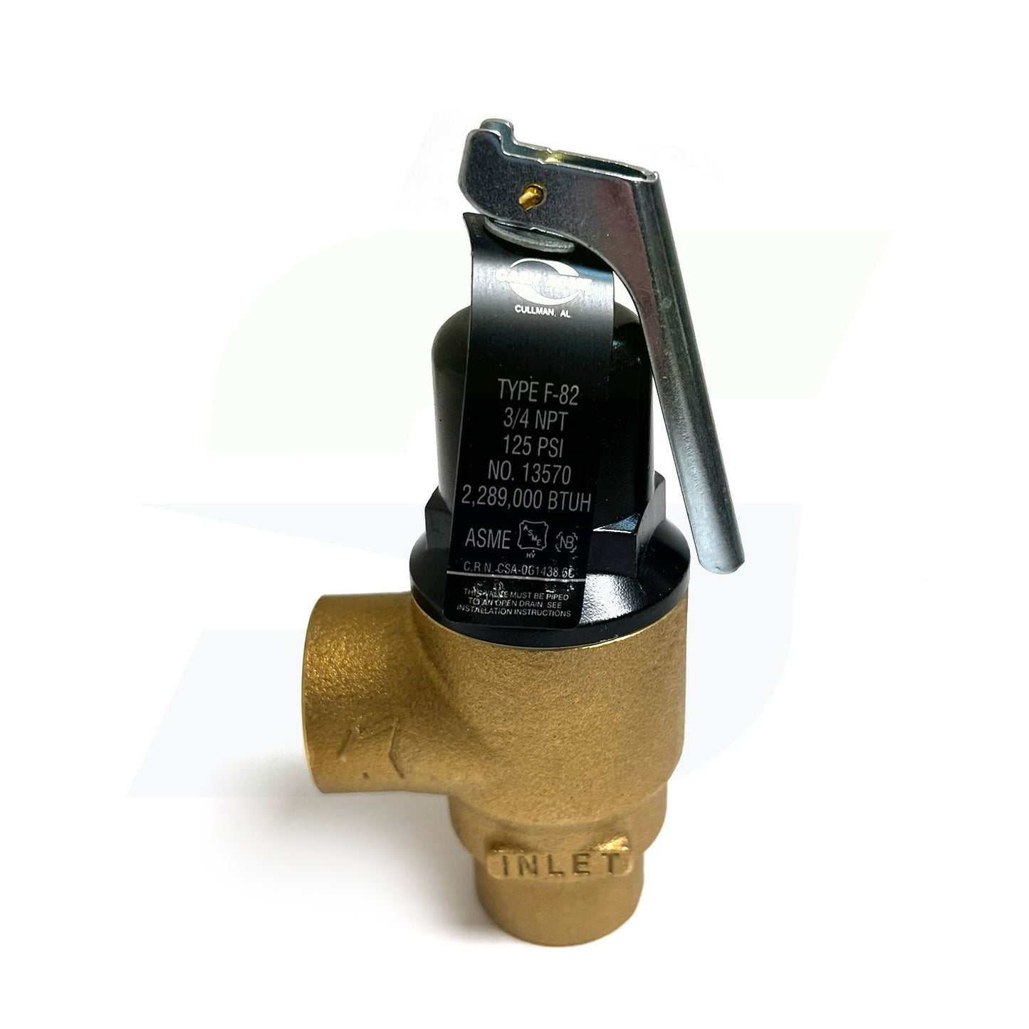 13570-0125 - 3/4" F-82 Bronze Pressure Relief Valve, 125 PSI