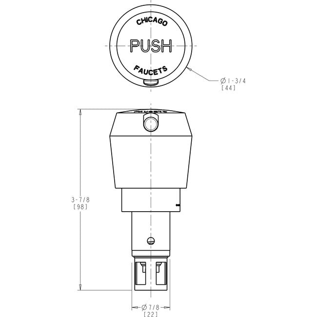 665-RKPABCP - 1-3/4" MVP Metering Push Handle Retrofit Kit