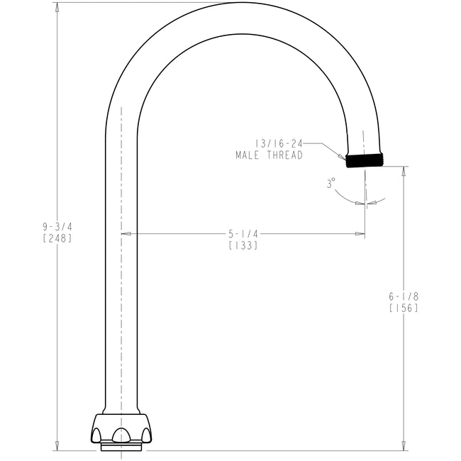 GN2AJKABCP - 5-1/4" Rigid Swing Gooseneck Spout