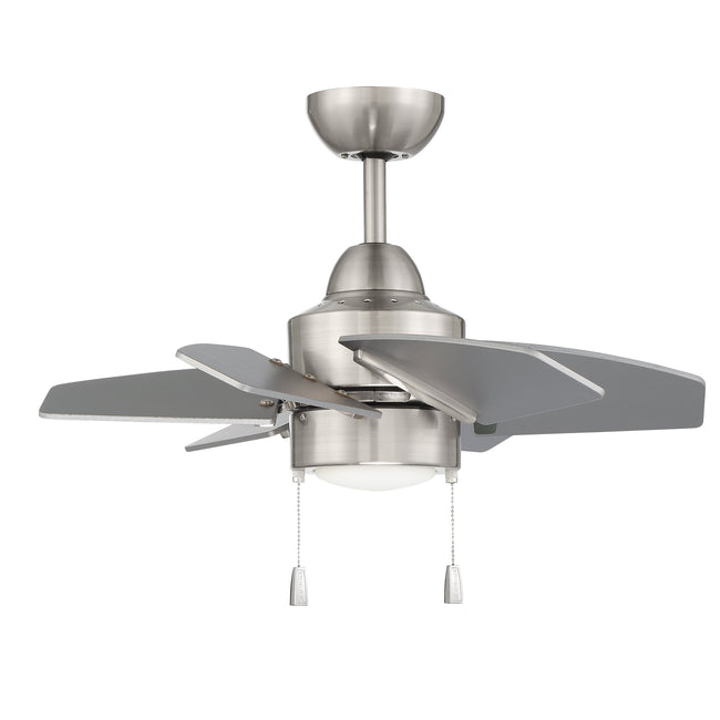 PPT24BNK6 - Propel II 24" 6 Blade Ceiling Fan with Light Kit - Pull Chain - Brushed Polished Nickel