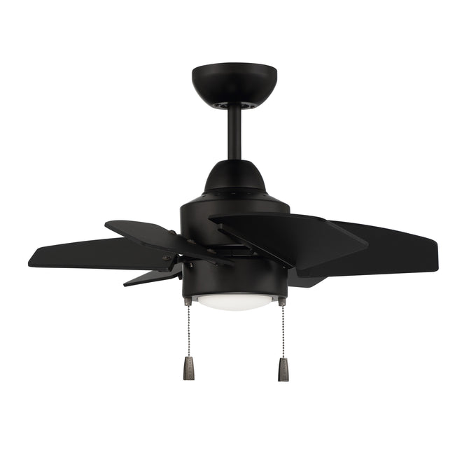 PPT24FB6 - Propel II 24" 6 Blade Indoor / Outdoor Ceiling Fan with Light Kit - Pull Chain - Flat Bla