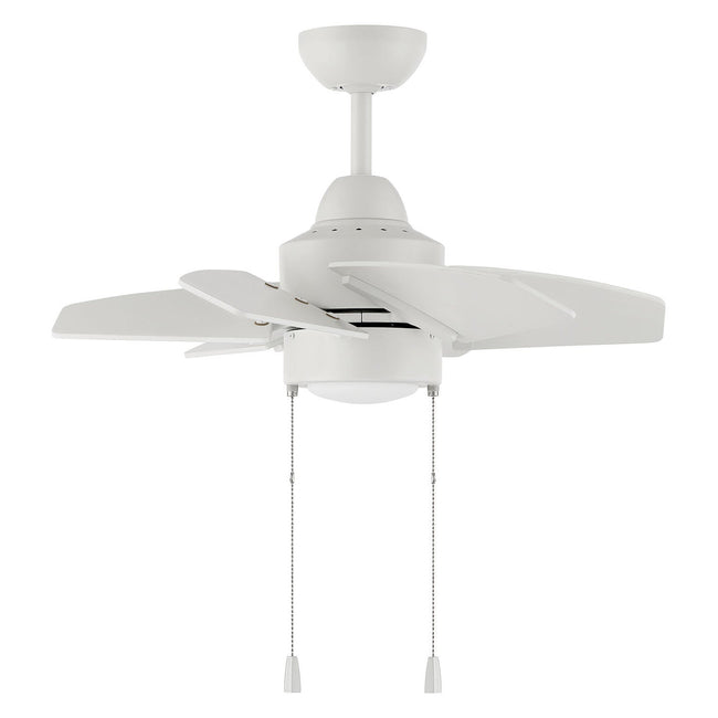 PPT24W6 - Propel II 24" 6 Blade Indoor / Outdoor Ceiling Fan with Light Kit - Pull Chain - White