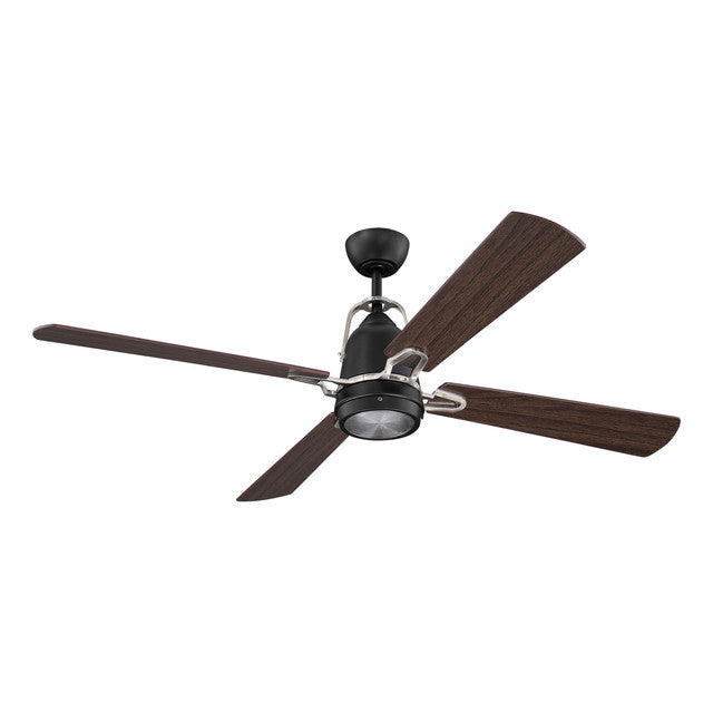 BEC52FBBNK4 - Beckett 52" 4 Blade Ceiling Fan with Light Kit - Remote & Wall Control - Flat Black /