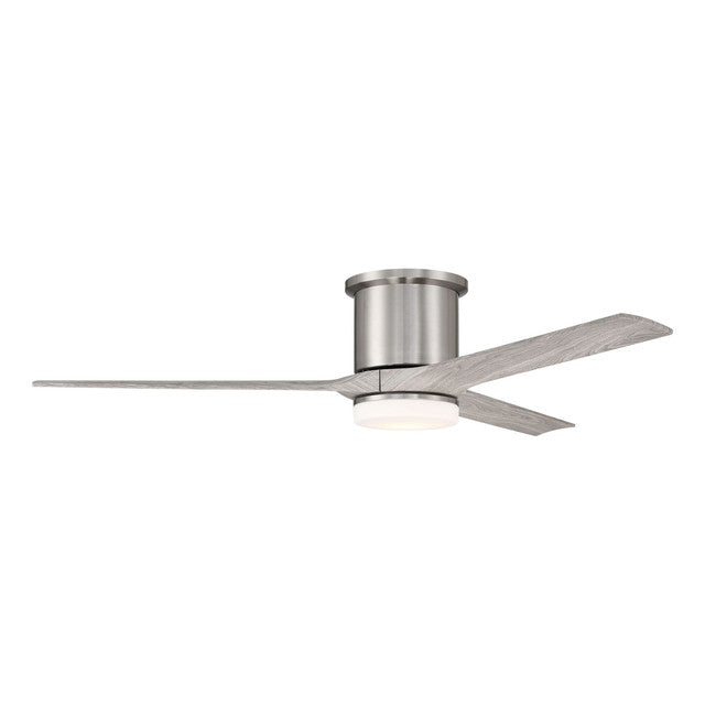 BRK60BNK3 - Burke 60" 3 Blade Ceiling Fan with Light Kit - Remote Control - Brushed Polished Nickel