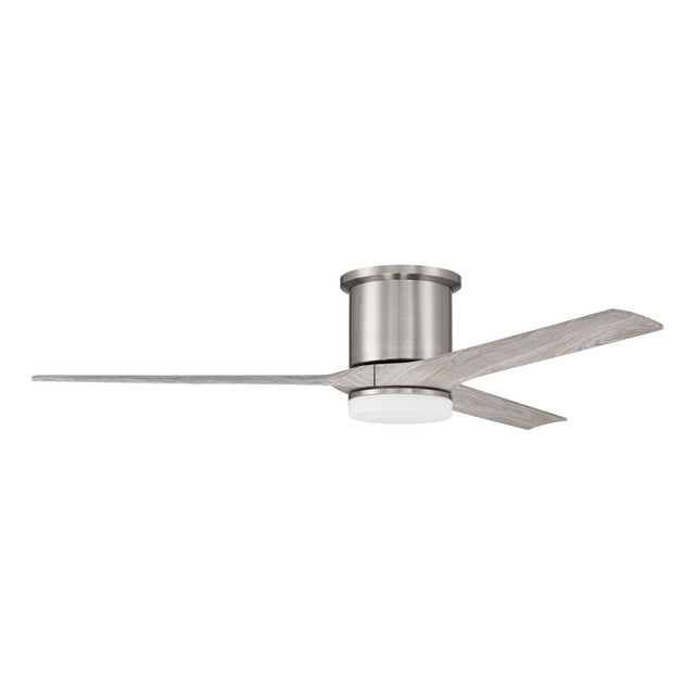 BRK60BNK3 - Burke 60" 3 Blade Ceiling Fan with Light Kit - Remote Control - Brushed Polished Nickel