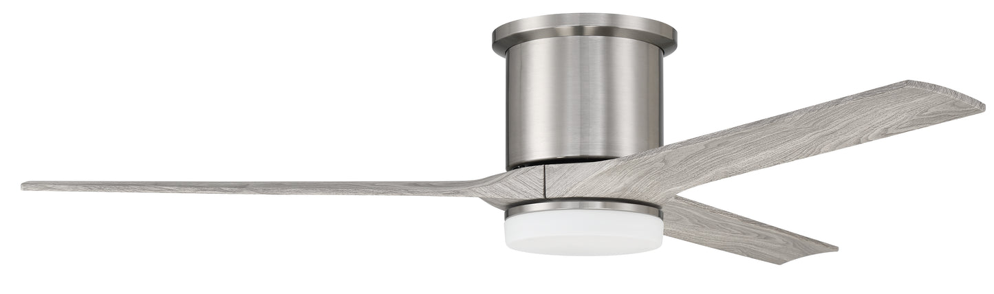 BRK60BNK3 - Burke 60" 3 Blade Ceiling Fan with Light Kit - Remote Control - Brushed Polished Nickel