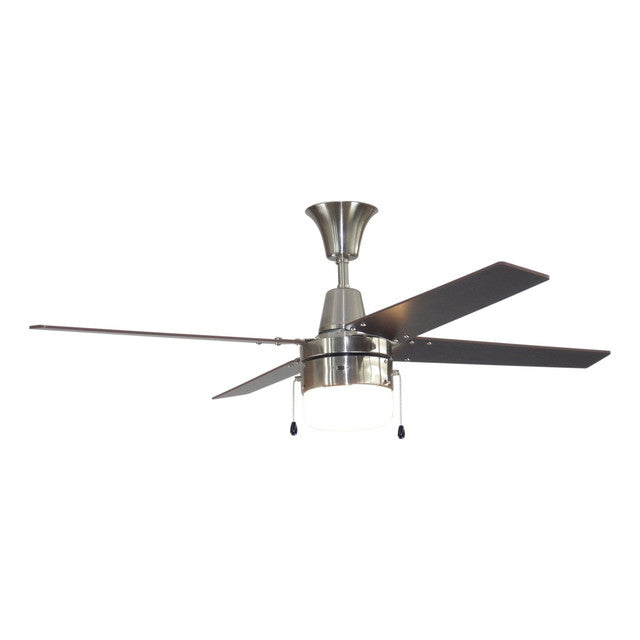 CON48BNK4C1 - Connery 48" 4 Blade Ceiling Fan with Light Kit - Pull Chain - Brushed Polished Nickel