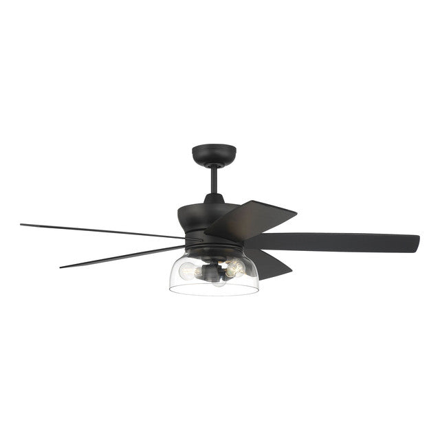 GBN52FB5 - Gibson 52" 5 Blade Ceiling Fan with Light Kit - Wi-Fi Remote Control - Flat Black