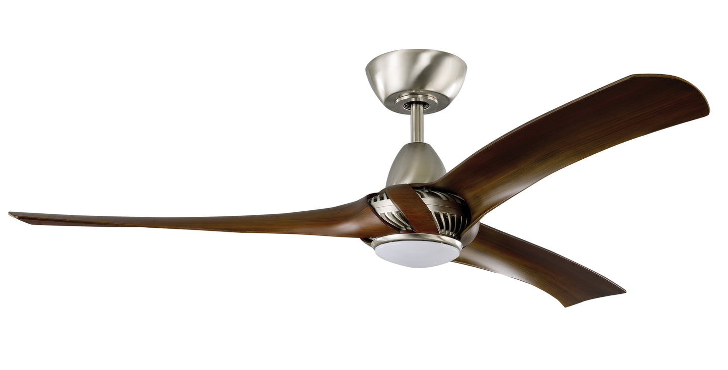 GEN52BNKWAL3 - Genesis 52" 3 Blade Ceiling Fan with Light Kit - Remote Control - Brushed Polished Ni